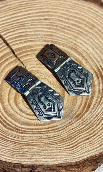 NAVAJO VINTAGE Clip On Sterling Silver Earrings