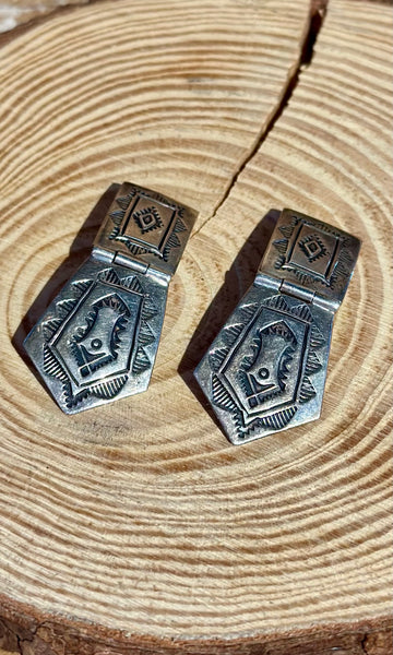 NAVAJO VINTAGE Clip On Sterling Silver Earrings
