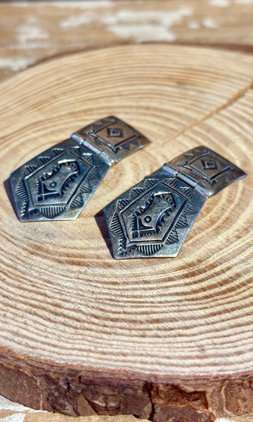 NAVAJO VINTAGE Clip On Sterling Silver Earrings