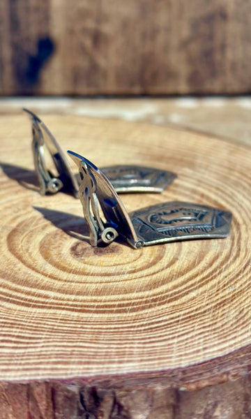 NAVAJO VINTAGE Clip On Sterling Silver Earrings