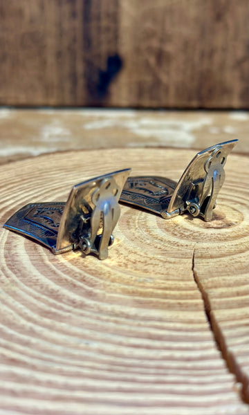 NAVAJO VINTAGE Clip On Sterling Silver Earrings