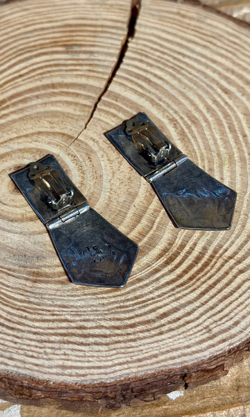 NAVAJO VINTAGE Clip On Sterling Silver Earrings