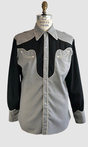 NATHAN TURK 50s Two Tone Western Shirt • Mens Large