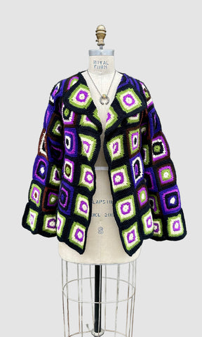 MADE WITH LOVE by Mother Vintage 70s Crochet Knit Sweater • Small