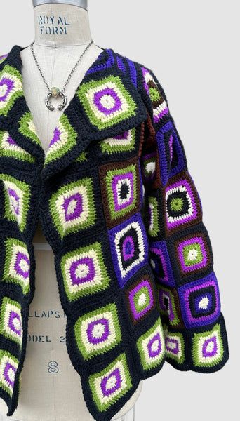 MADE WITH LOVE by Mother Vintage 70s Crochet Knit Sweater • Small