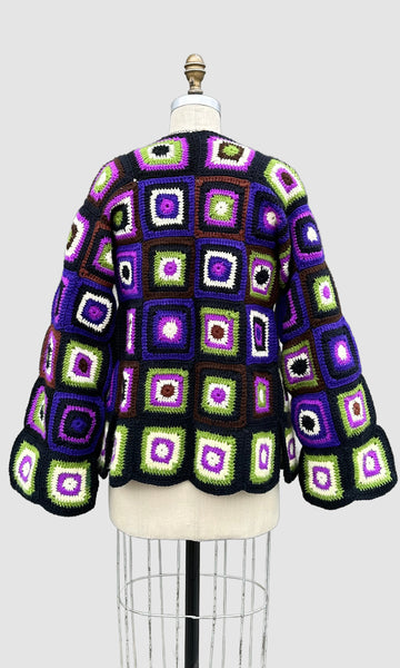 MADE WITH LOVE by Mother Vintage 70s Crochet Knit Sweater • Small