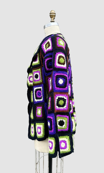 MADE WITH LOVE by Mother Vintage 70s Crochet Knit Sweater • Small