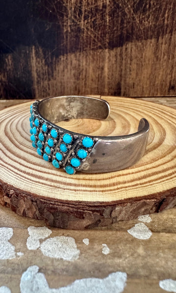 ELIZABETH ETSITTY Vintage Turquoise and  Silver Cuff