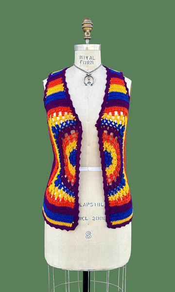 ZADO CROCHET Vintage 70s Knit Tank Top • Small