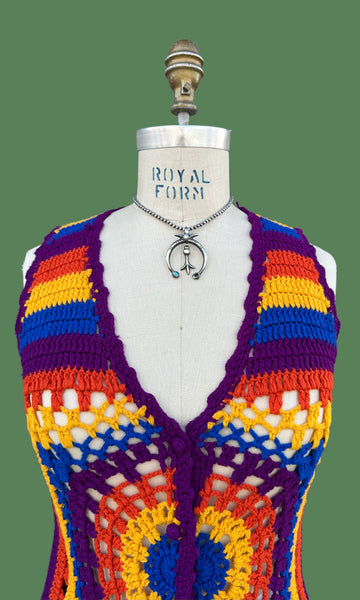ZADO CROCHET Vintage 70s Knit Tank Top • Small