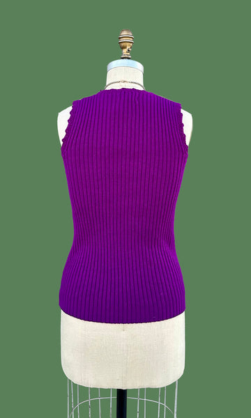ZADO CROCHET Vintage 70s Knit Tank Top • Small