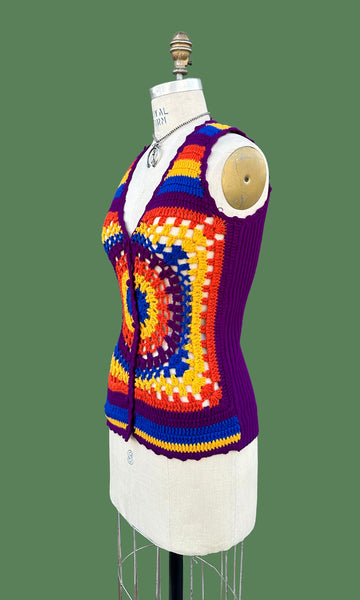 ZADO CROCHET Vintage 70s Knit Tank Top • Small