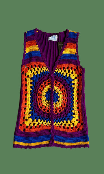 ZADO CROCHET Vintage 70s Knit Tank Top • Small
