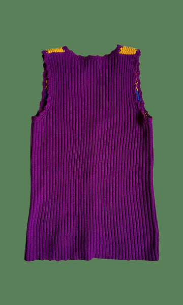 ZADO CROCHET Vintage 70s Knit Tank Top • Small