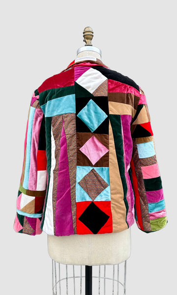 SUSAN GIBSON Santa Fe 70s Quilted Velvet Jacket • Sm. to Med.