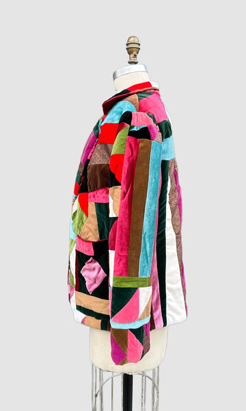 SUSAN GIBSON Santa Fe 70s Quilted Velvet Jacket • Sm. to Med.