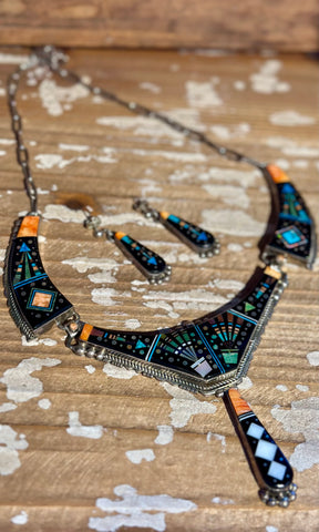 NAVAJO RAY JACK Night Sky Necklace & Earring Set