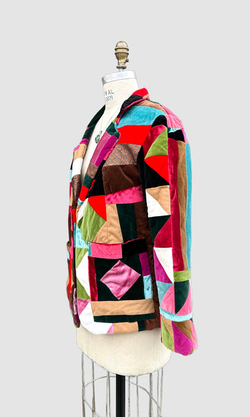 SUSAN GIBSON Santa Fe 70s Quilted Velvet Jacket • Sm. to Med.
