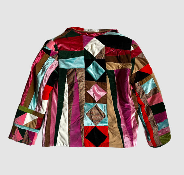 SUSAN GIBSON Santa Fe 70s Quilted Velvet Jacket • Sm. to Med.