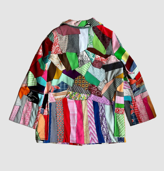 NITA ROSS HANDMADE Crazy Quilt Vintage 70s Patchwork Jacket • Lg. to XL
