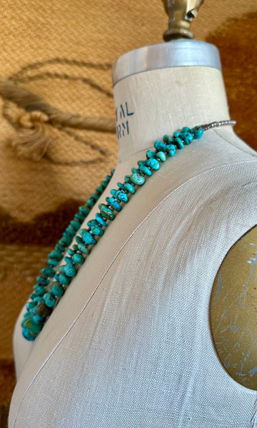 NATIVE AMERICAN TURQUOISE Double Stranded Beaded Necklace