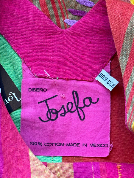 JOSEFA 70s Embroidered Mexican Kaftan • Small