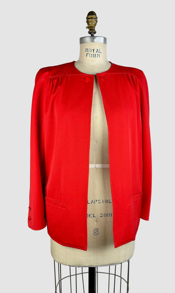 VALENTINO Boutique 90s Candy Red Gabardine Jacket • Small