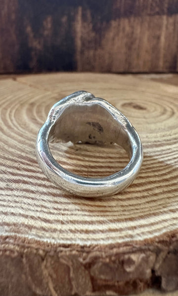 SILVER HAND SHAKE Sterling Ring • Size 7 1/4