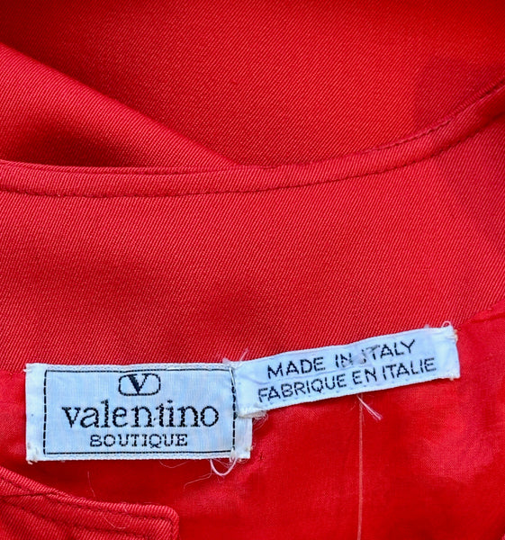 VALENTINO Boutique 90s Candy Red Gabardine Jacket • Small