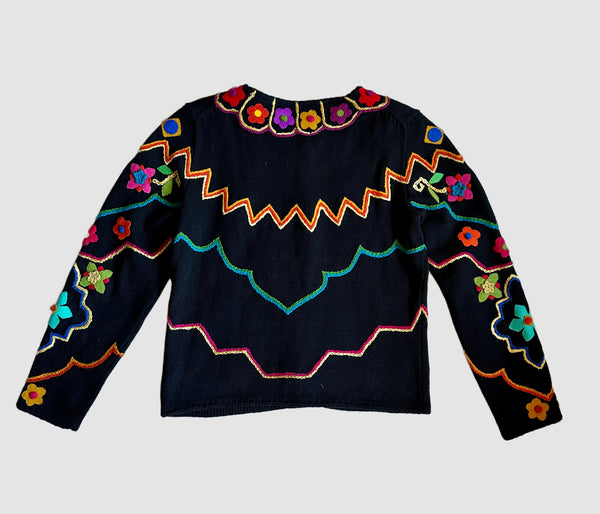 MICHAEL SIMON Vintage 90s Embroidered Sweater • Medium