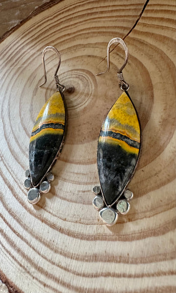 BUMBLEBEE JASPER EARRINGS Sterling Silver