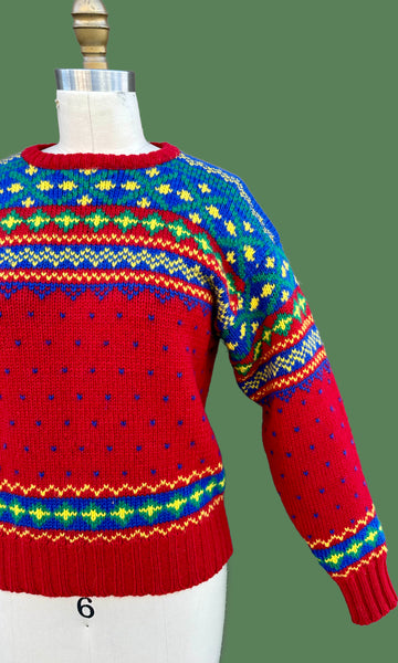 RALPH LAUREN POLO Vintage Wool 80s/90s Knit Sweater • Small