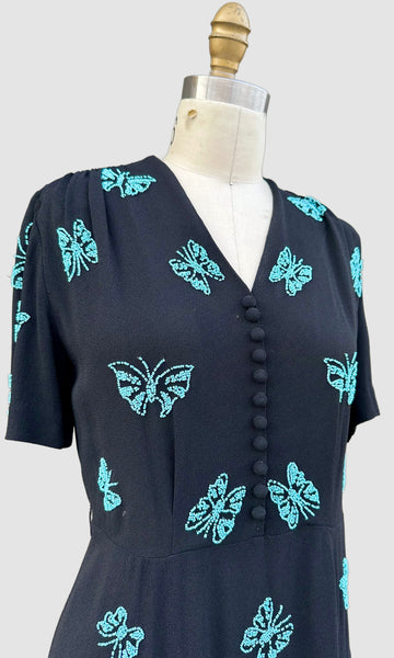 EISENBERG & SONS ORIGINAL Butterfly 40s Dress • Medium