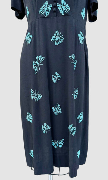 EISENBERG & SONS ORIGINAL Butterfly 40s Dress • Medium