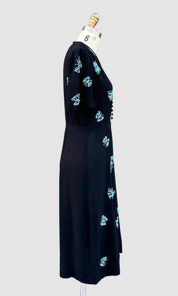 EISENBERG & SONS ORIGINAL Butterfly 40s Dress • Medium