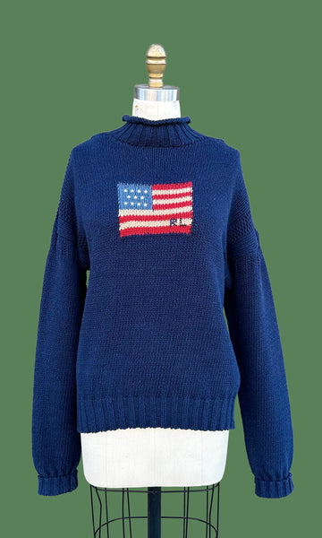 RALPH LAUREN Polo Sport Vintage 80s/90s Cable Knit Sweater • Medium