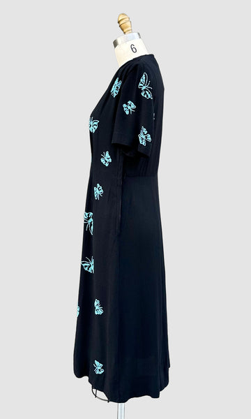 EISENBERG & SONS ORIGINAL Butterfly 40s Dress • Medium