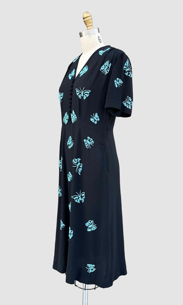 EISENBERG & SONS ORIGINAL Butterfly 40s Dress • Medium