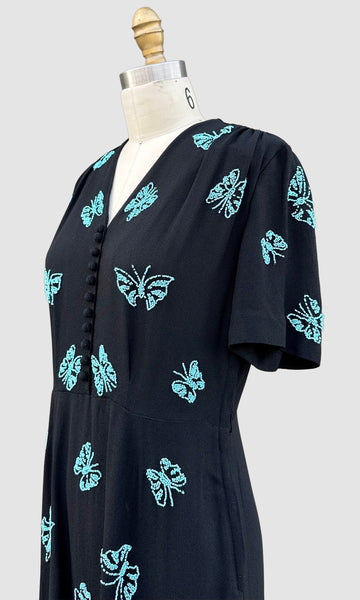 EISENBERG & SONS ORIGINAL Butterfly 40s Dress • Medium