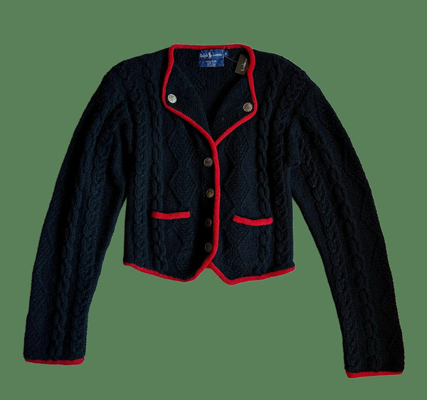 RALPH LAUREN Polo Vintage Wool 80s/90s Knit Cardigan • Small