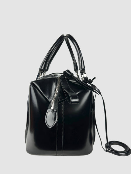 BALENCIAGA 2000s Black Patent Leather Doctor Bag