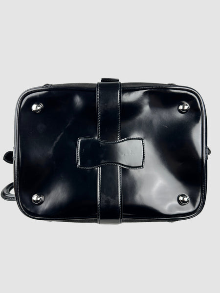 BALENCIAGA 2000s Black Patent Leather Doctor Bag