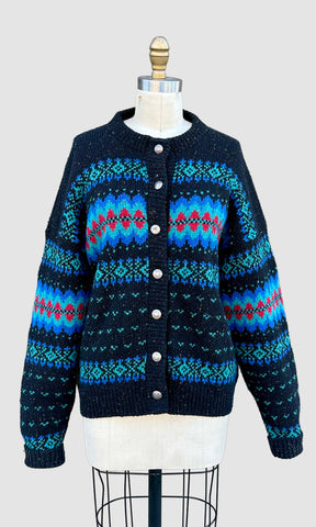 VINTAGE REI ALPS Wool 80s Knit Sweater • Large