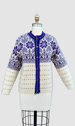 VINTAGE REI ALPS Snowflake Wool 70s/80s Knit Sweater • Youth Lg./Womens Sm.