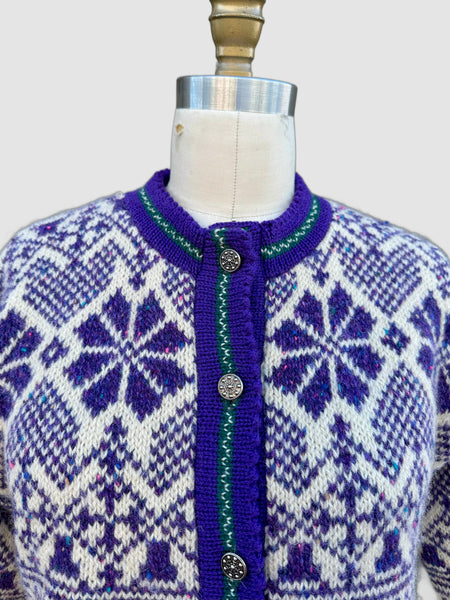 VINTAGE REI ALPS Snowflake Wool 70s/80s Knit Sweater • Youth Lg./Womens Sm.