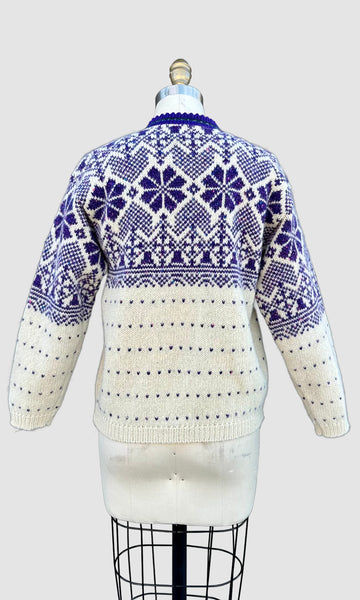 VINTAGE REI ALPS Snowflake Wool 70s/80s Knit Sweater • Youth Lg./Womens Sm.