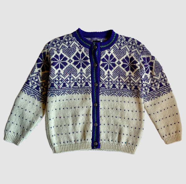 VINTAGE REI ALPS Snowflake Wool 70s/80s Knit Sweater • Youth Lg./Womens Sm.