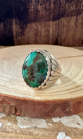 ALVERY SMITH TIBETAN Turquoise Ring • Size 12