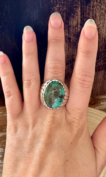 ALVERY SMITH TIBETAN Turquoise Ring • Size 12