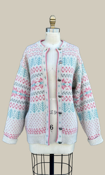 VINTAGE L.L. BEAN 80s/90s Wool Pastel Sweater • Med. to Lg.